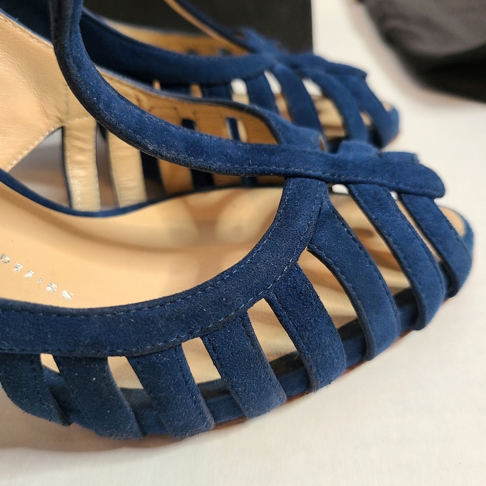 Giuseppe Zanotti Blue Suede Heels - Picture 12 of 15